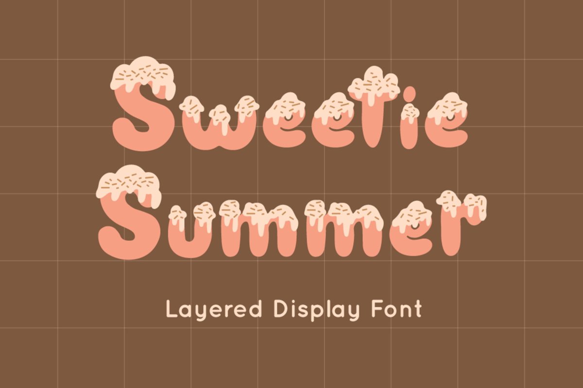 可爱风品牌标题徽标logo设计无衬线英文字体素材 Sweetie Summer - Display Font_img_2