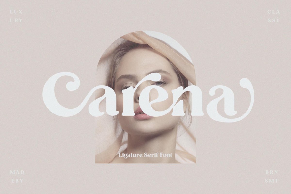 现代时尚杂志海报徽标logo设计衬线英文字体素材 Carena - Ligature Serif Font_img_2