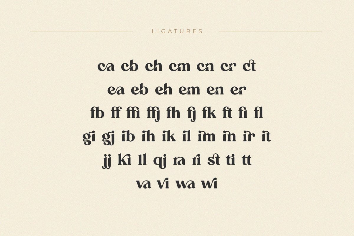 现代时尚杂志海报徽标logo设计衬线英文字体素材 Carena - Ligature Serif Font_img_2