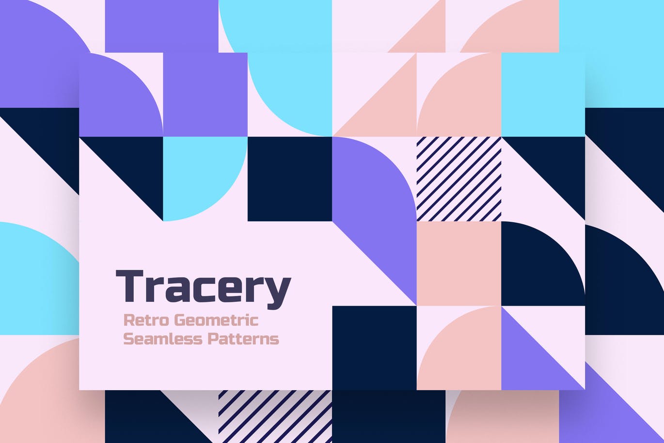 10个复古几何图形无缝隙图案矢量设计素材 Geometric Tracery Seamless Patterns_img_2