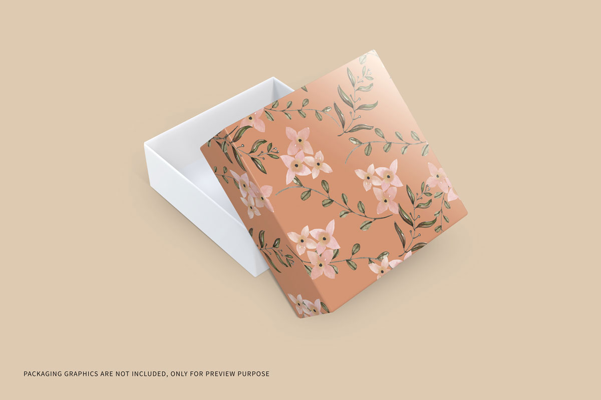 5款方形快递产品包装纸盒设计贴图样机模板 Square Box Packaging Mockup_img_2