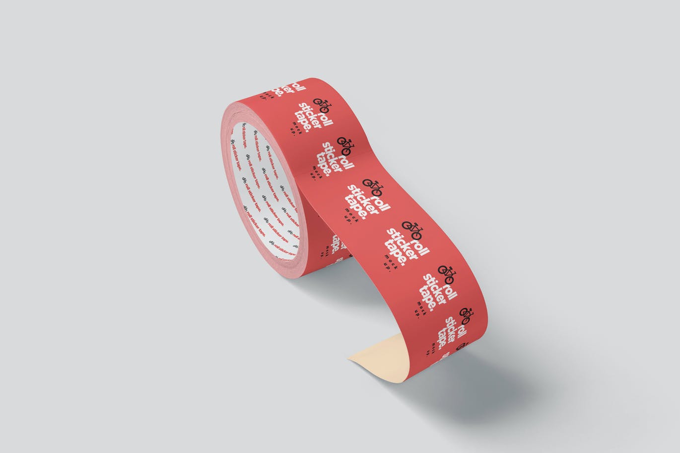 5款卷装胶带设计贴图样机模板 Sticker Tape Roll Mockups_img_2