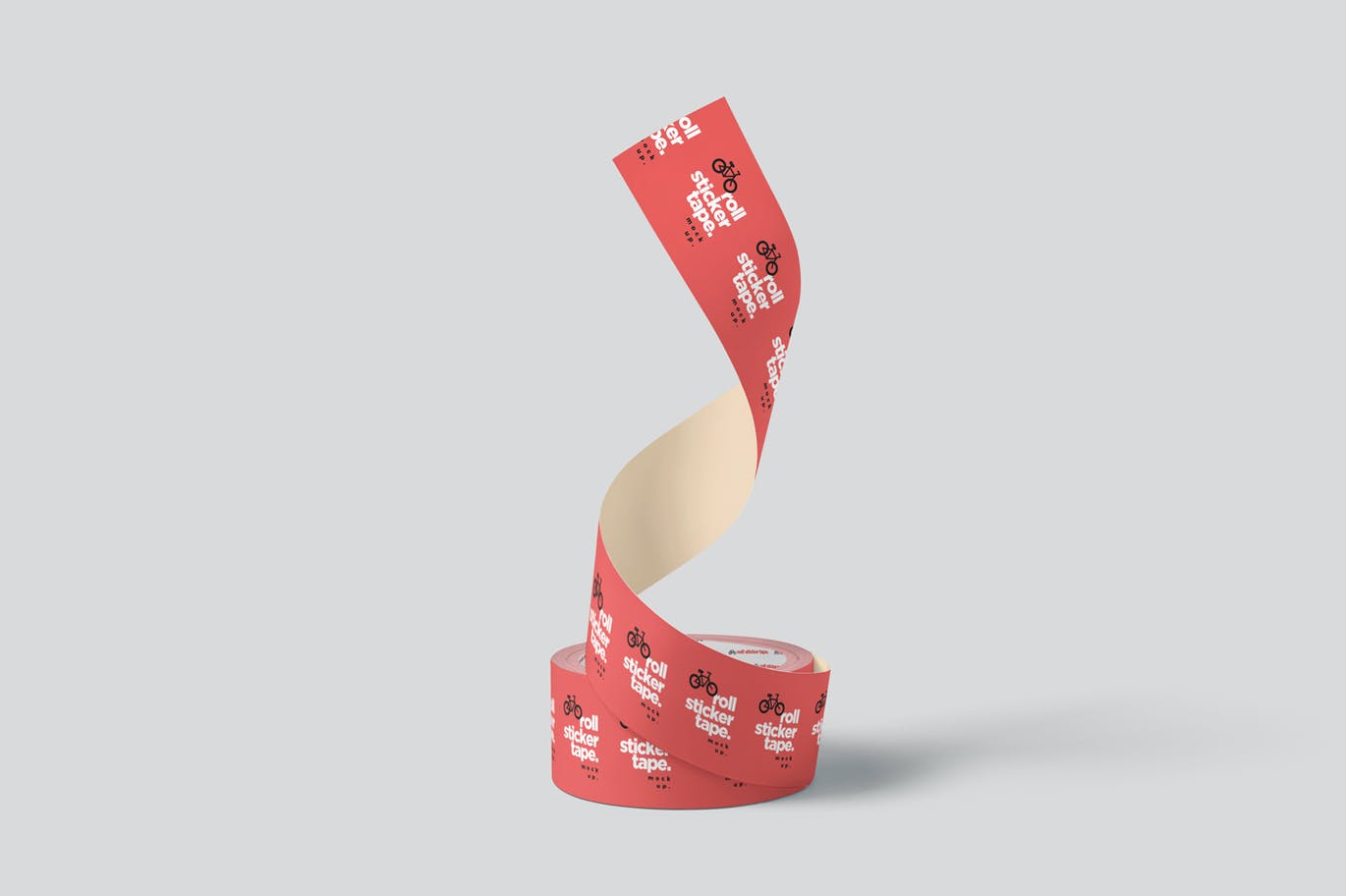 5款卷装胶带设计贴图样机模板 Sticker Tape Roll Mockups_img_2