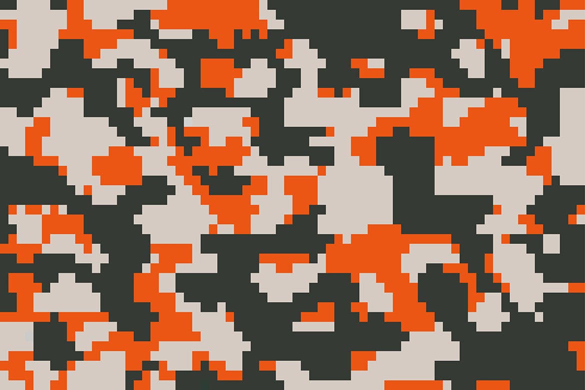 10个抽象像素迷彩海报设计背景矢量素材 Pixel Camouflage Vector Backgrounds_img_2