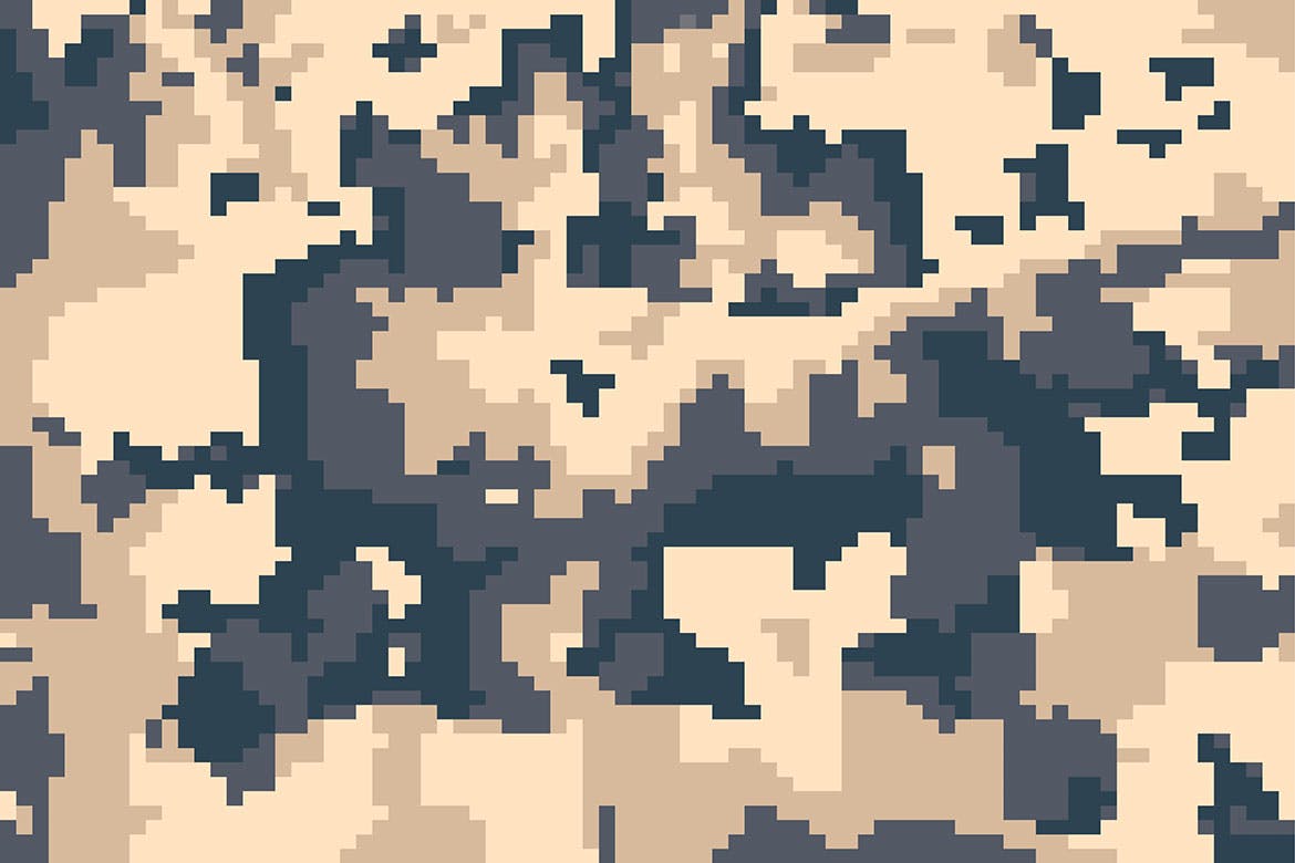 10个抽象像素迷彩海报设计背景矢量素材 Pixel Camouflage Vector Backgrounds_img_2