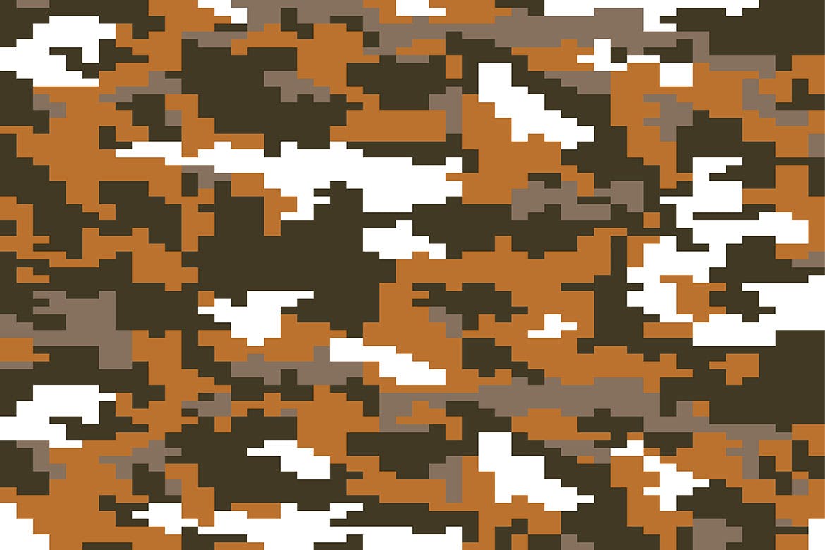 10个抽象像素迷彩海报设计背景矢量素材 Pixel Camouflage Vector Backgrounds_img_2