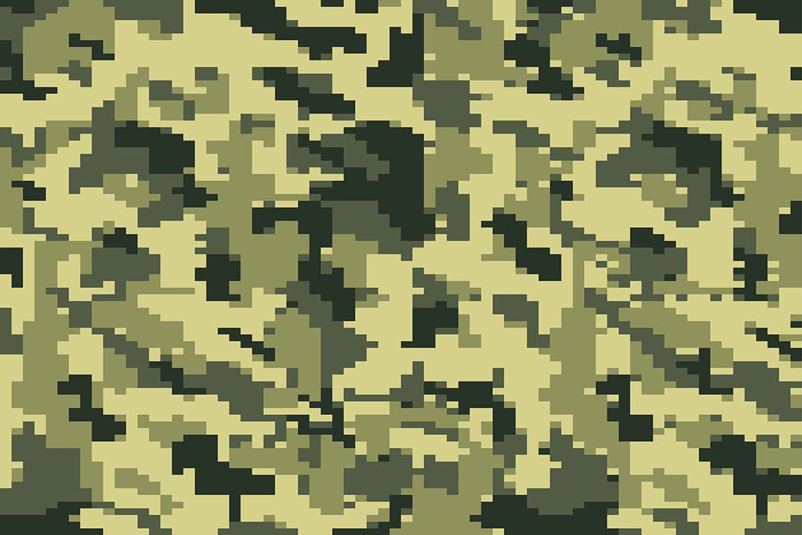 10个抽象像素迷彩海报设计背景矢量素材 Pixel Camouflage Vector Backgrounds_img_2