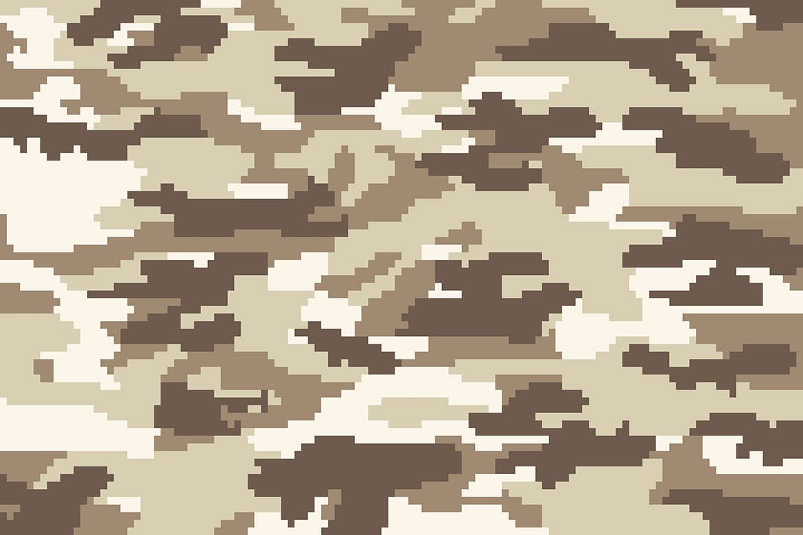 10个抽象像素迷彩海报设计背景矢量素材 Pixel Camouflage Vector Backgrounds_img_2