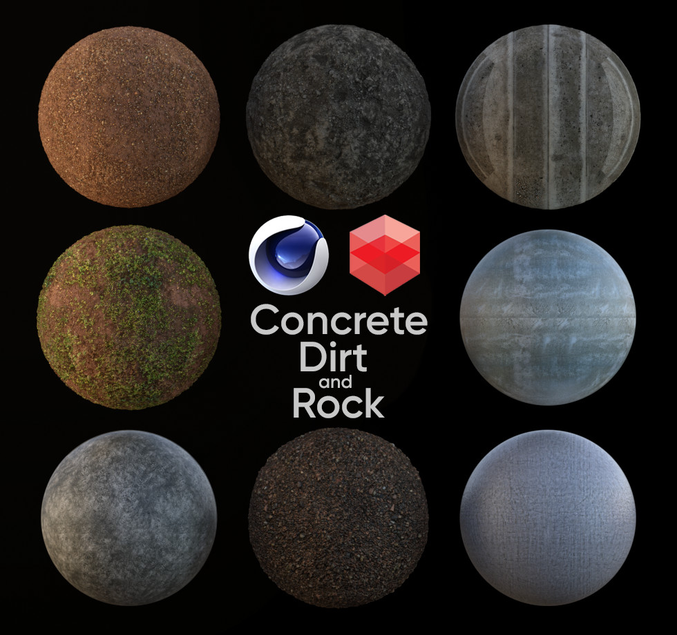 12种乡村墙面地面纹理C4D红移材质预设素材 Redshift Rustic Material Pack 99 (Cinema 4d Only)_img_2