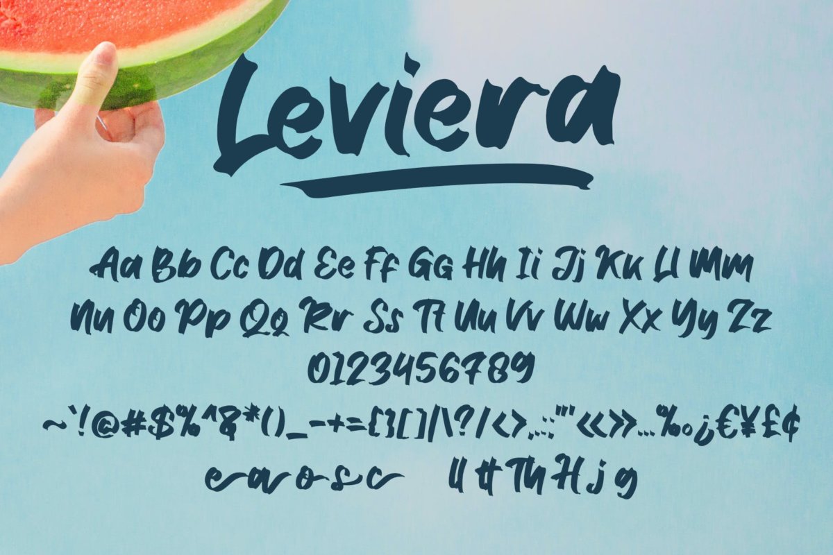 复古时尚标签广告徽标logo设计手写装饰性英文字体 Leviera_img_2