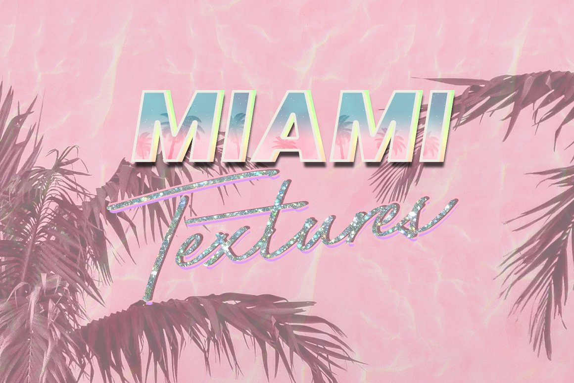 潮流霓虹蒸汽波赛博朋克风样式笔刷PS设计素材套装 Miami Print Aesthetic PS Styles_img_1