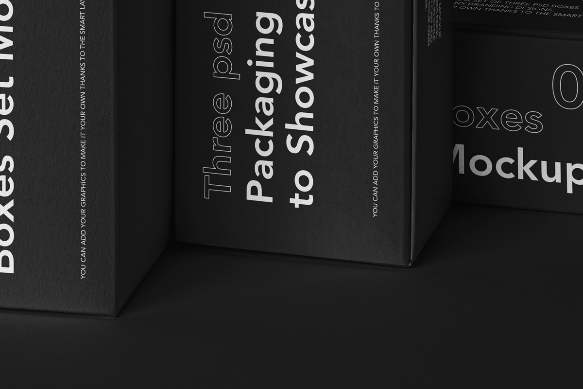 时尚产品包装纸盒设计贴图样机套装 Box Psd Mockup Product Branding Set_img_2