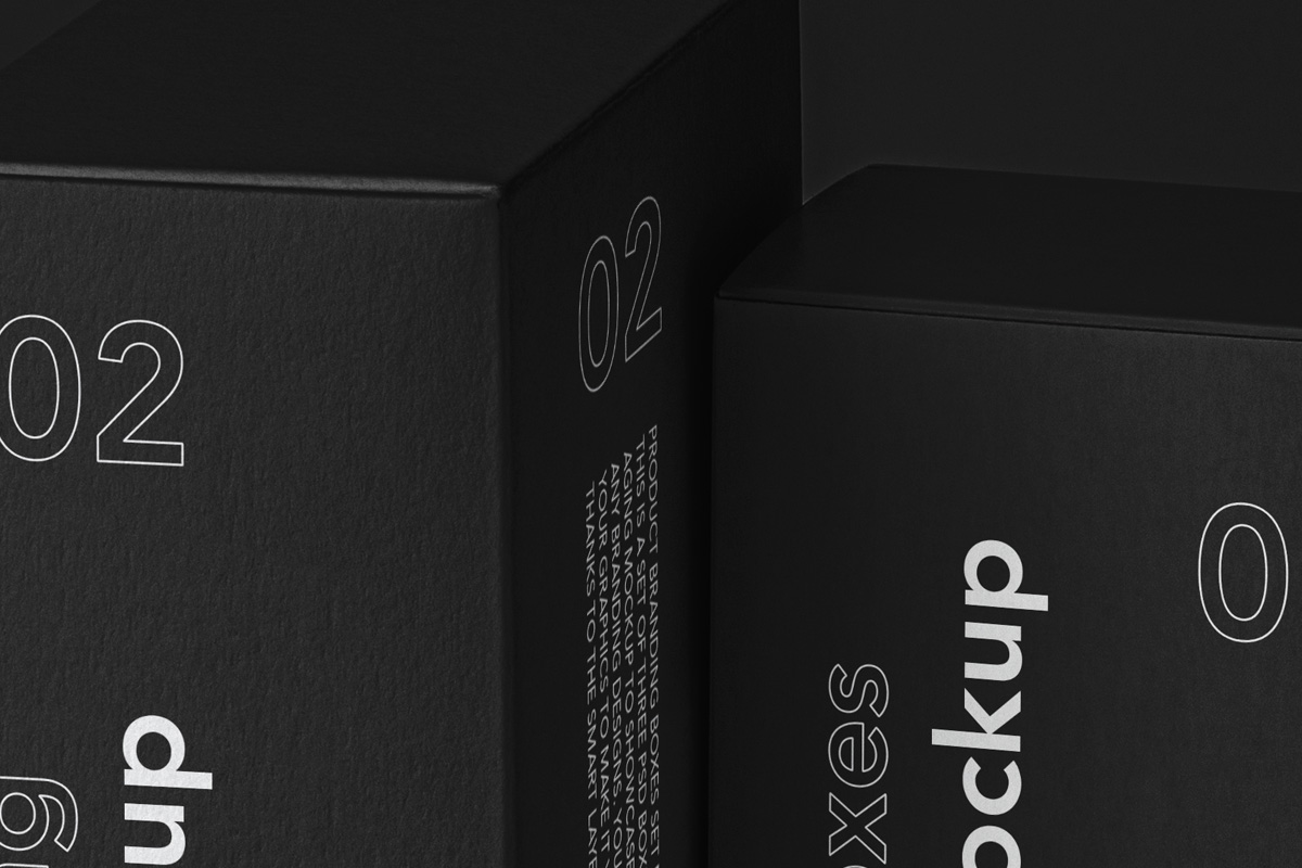 时尚产品包装纸盒设计贴图样机套装 Box Psd Mockup Product Branding Set_img_2