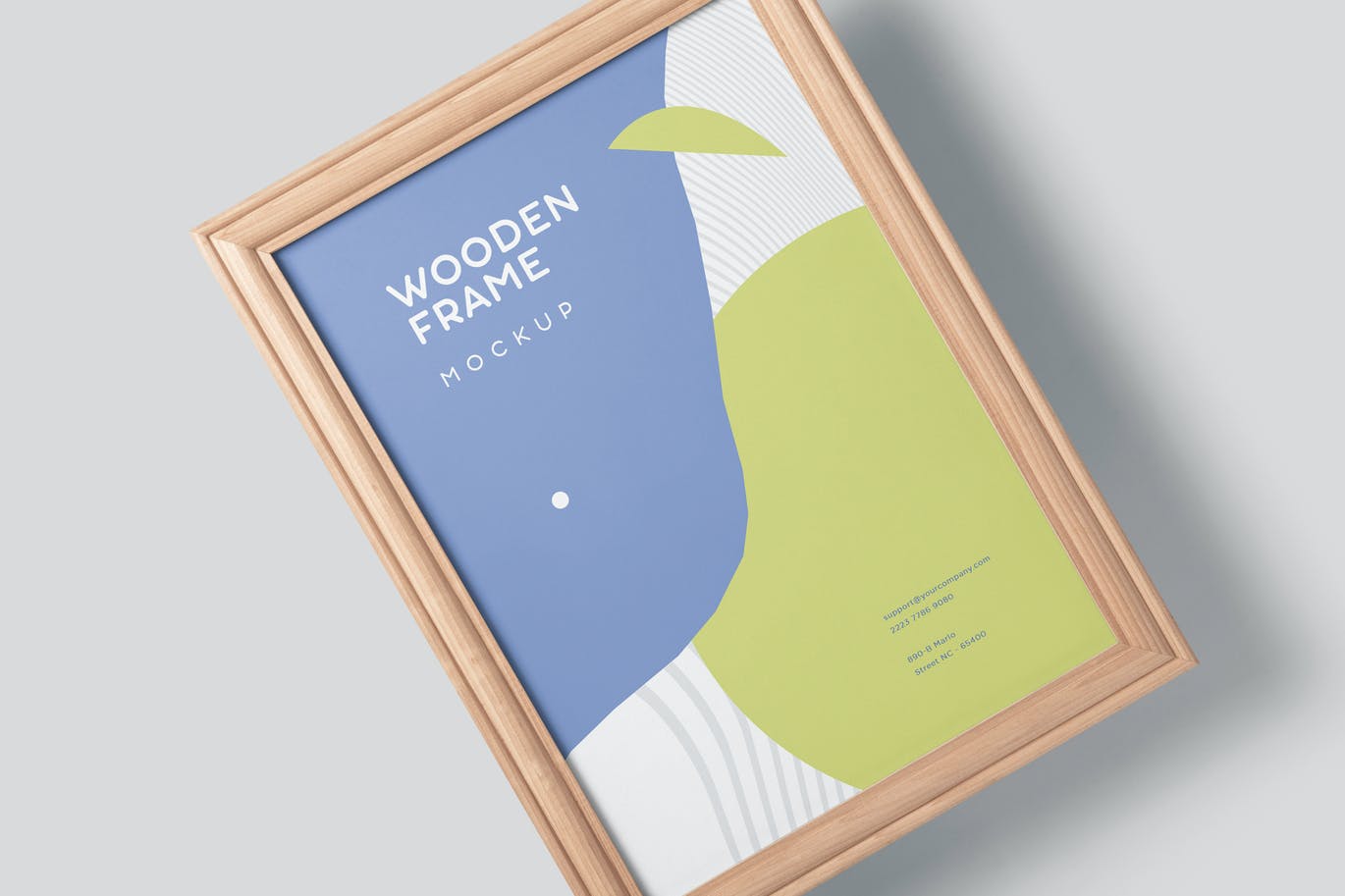 A3木制相框艺术品相片展示贴图样机模板 A3 Wooden Picture Frame Mockups_img_2