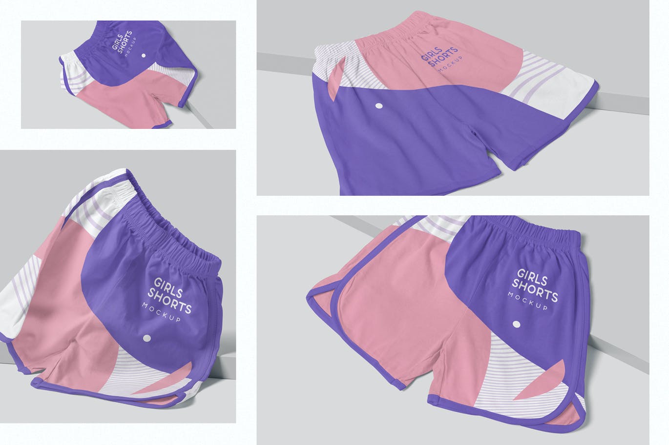 时尚女士运动短裤印花图案设计贴图样机 Female Shorts Mockups_img_2