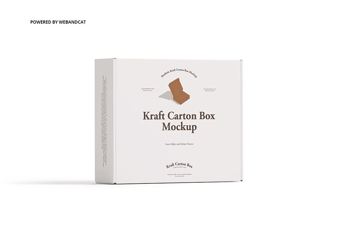 高质量卡夫纸箱设计贴图样机模板 Mailing Kraft Carton Box Mockup_img_1