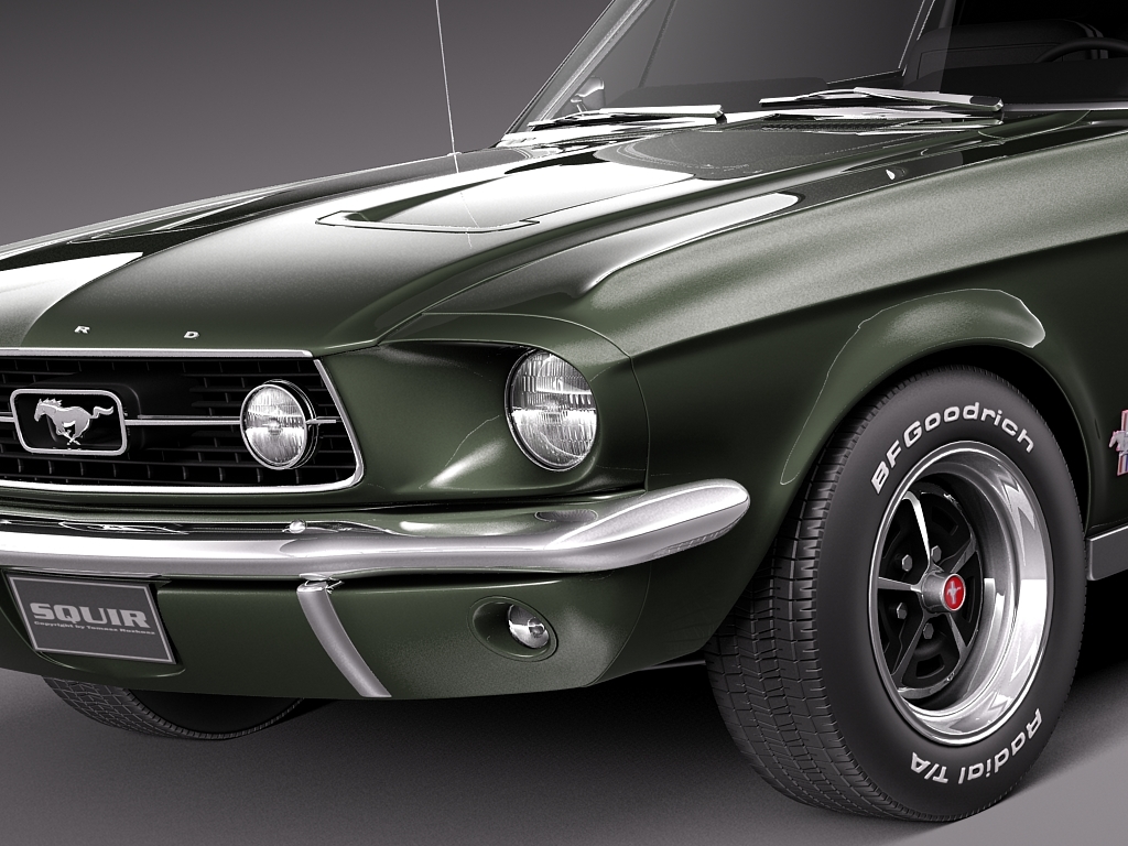 复古1967福特野马汽车外观设计3D模型素材 Ford Mustang Fastback 1967 3D Model_img_2