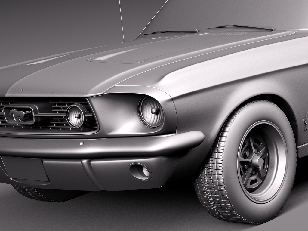 复古1967福特野马汽车外观设计3D模型素材 Ford Mustang Fastback 1967 3D Model_img_2