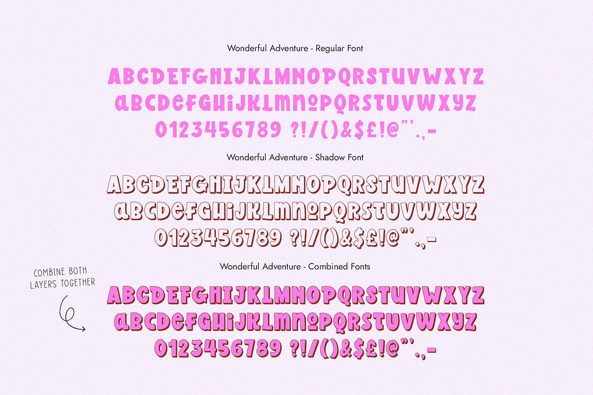 可爱风杂志海报徽标logo设计无衬线英文字体素材 Wonderful Adventure Font Family_img_2