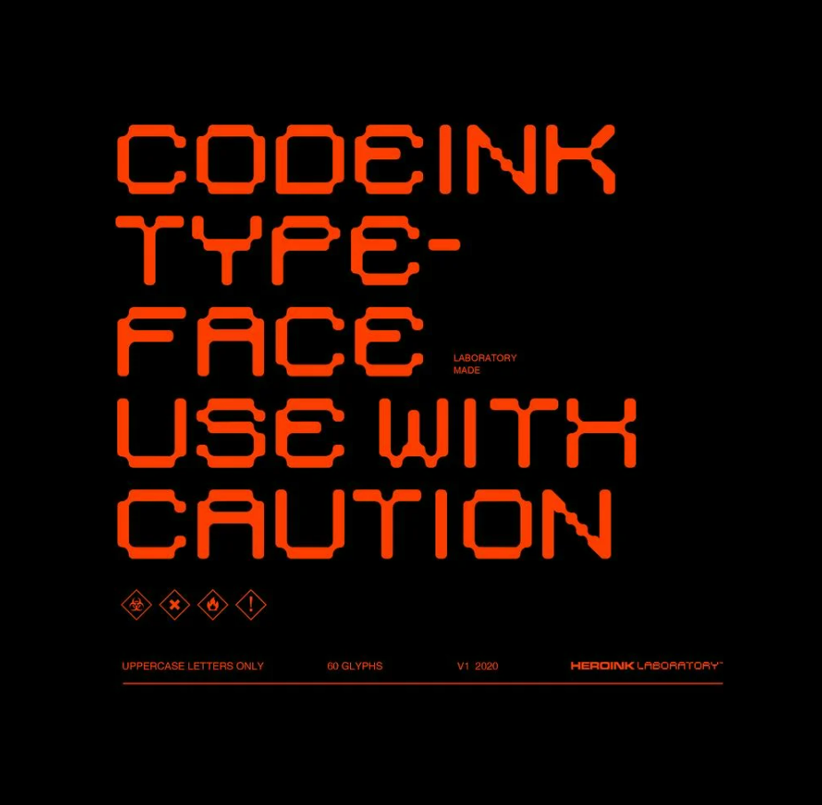 潮流酸性海报标题徽标Logo设计无衬线大写英文字体素材 Codeink Font_img_2