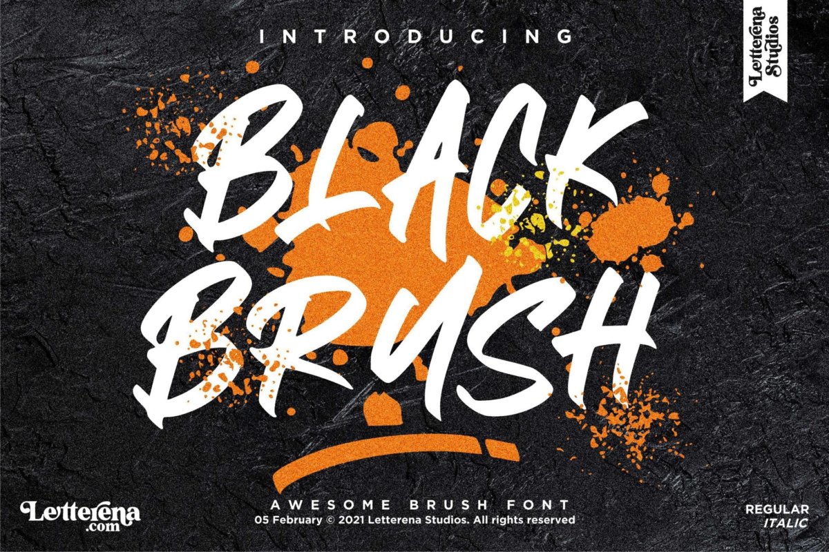时尚海报品牌邀请函衬线英文字体素材 Black Brush Font LS_img_2