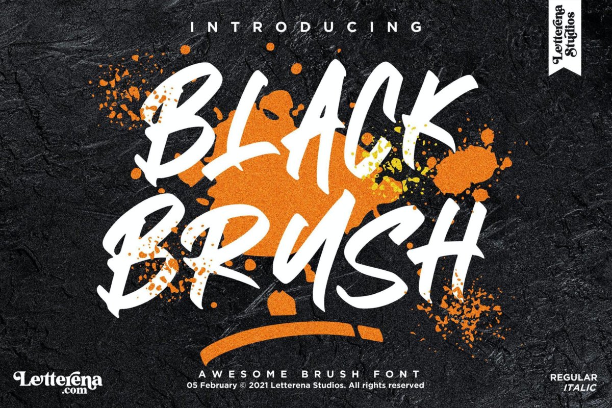 时尚海报品牌邀请函衬线英文字体素材 Black Brush Font LS_img_2