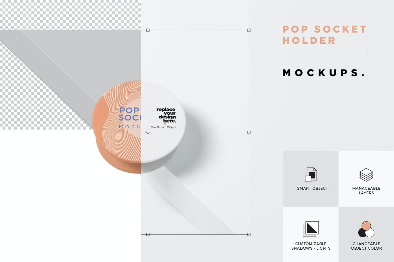 圆形回弹式插座设计贴图样机 Pop Socket Mockups_img_2