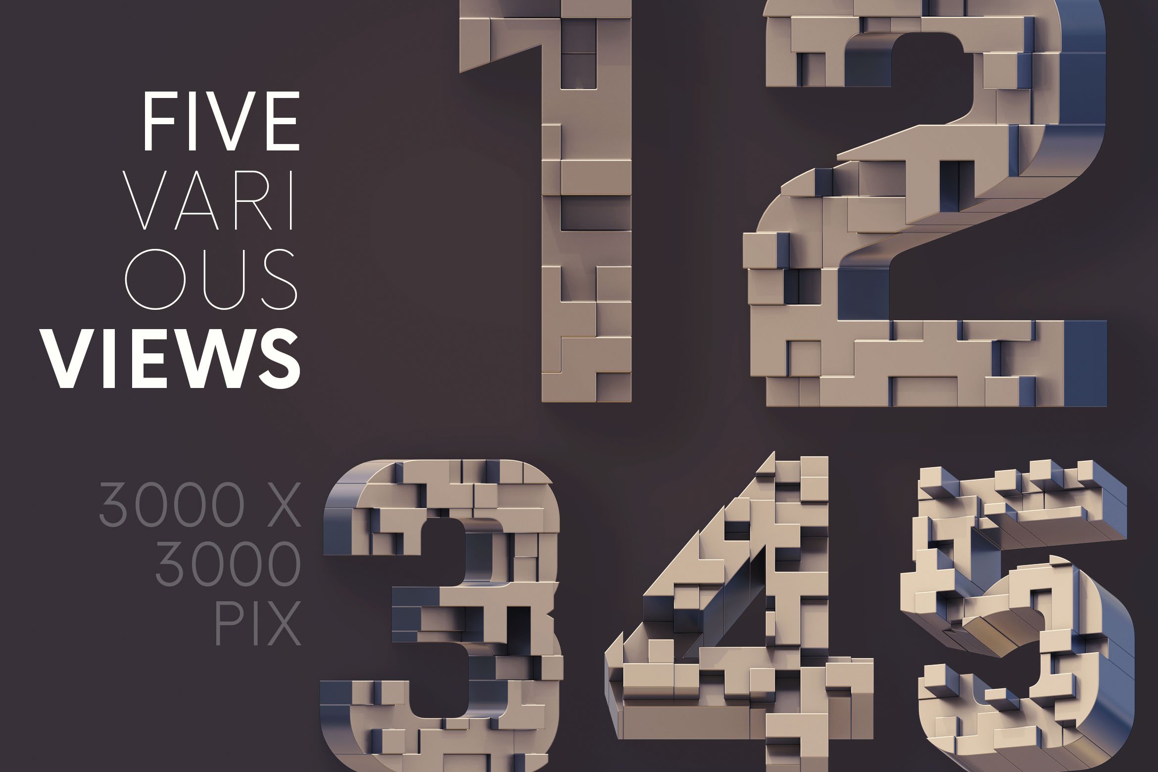 逼真未来3D几何创意字母PNG透明图片素材 Future Geometry - 3D Lettering_img_2