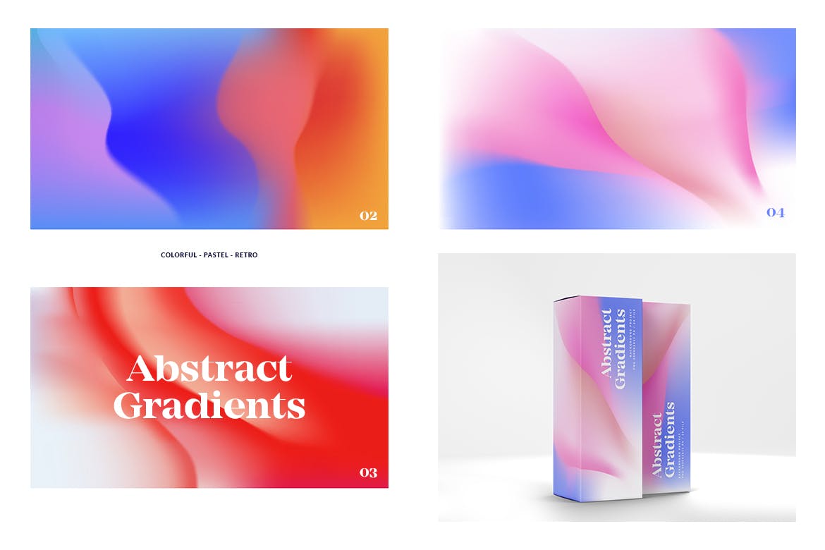 潮流抽象虹彩渐变噪点海报设计背景图片素材 Abstract Gradients Background_img_2