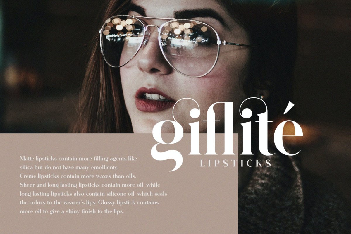 优雅别致杂志社交媒体徽标logo设计衬线英文字体素材 Glitten - Ligature Serif Font_img_2