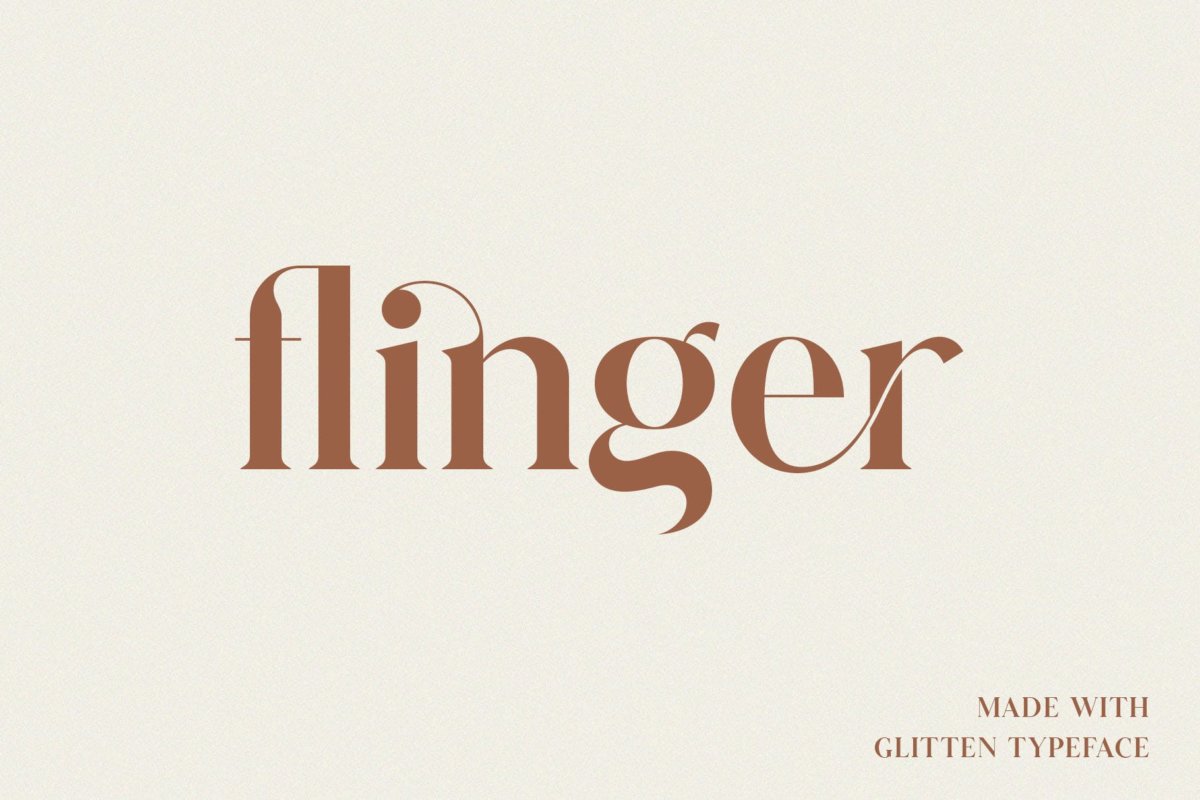 优雅别致杂志社交媒体徽标logo设计衬线英文字体素材 Glitten - Ligature Serif Font_img_2