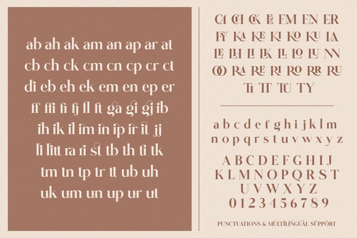 优雅别致杂志社交媒体徽标logo设计衬线英文字体素材 Glitten - Ligature Serif Font_img_2