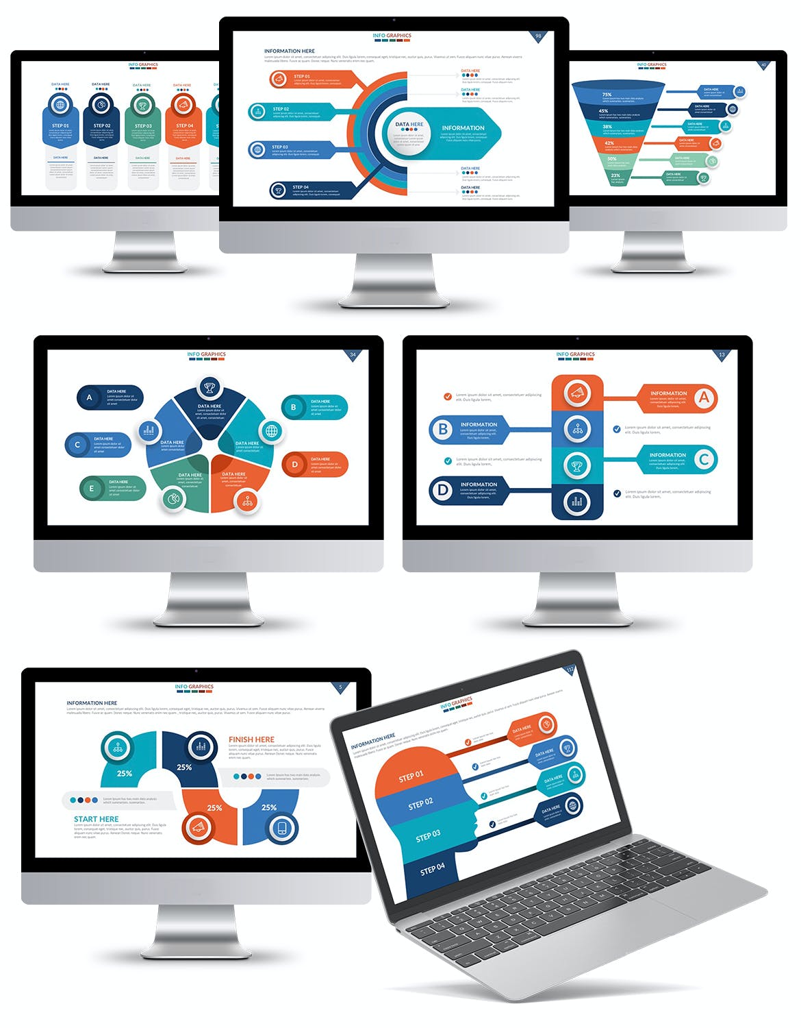 现代简约企业营销策划信息图表主题演讲设计ppt+Keynote模板 Infographics Powerpoint+Keynote_img_2