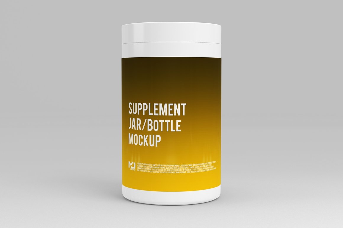 6个药物补充瓶标签设计贴图样机模板 Supplement Jar / Bottle Mock-Up 3_img_2