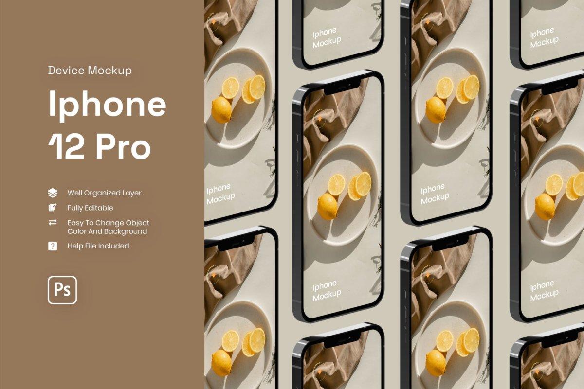 时尚APP应用程序界面设计iPhone 12 Pro屏幕演示样机 Iphone 12 Pro Mockup_img_2