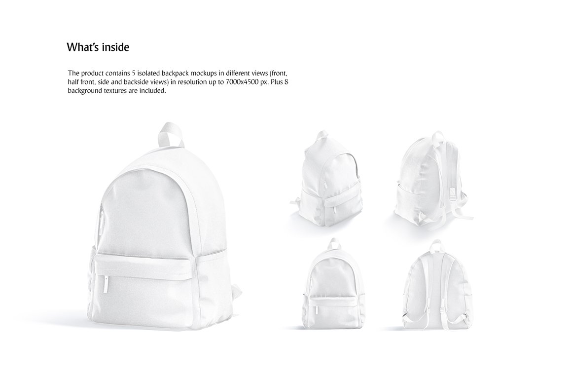 时尚女式背包印花图案设计贴图样机 Backpack Mockup_img_2