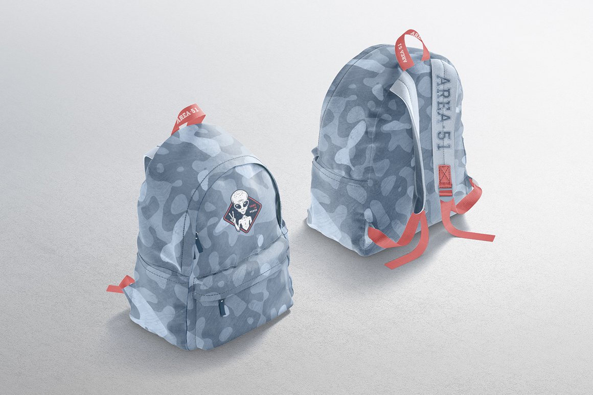 时尚女式背包印花图案设计贴图样机 Backpack Mockup_img_2