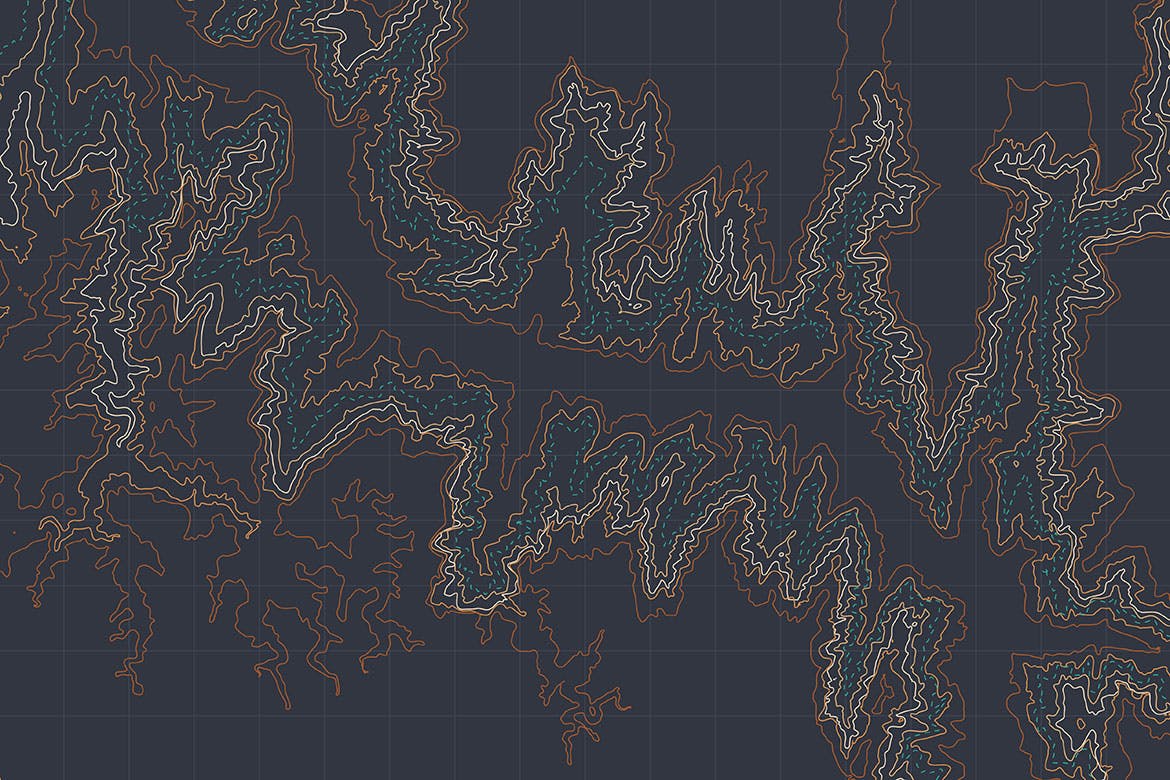 10款抽象地形图线条背景矢量设计素材 Topographic Map Backgrounds_img_2