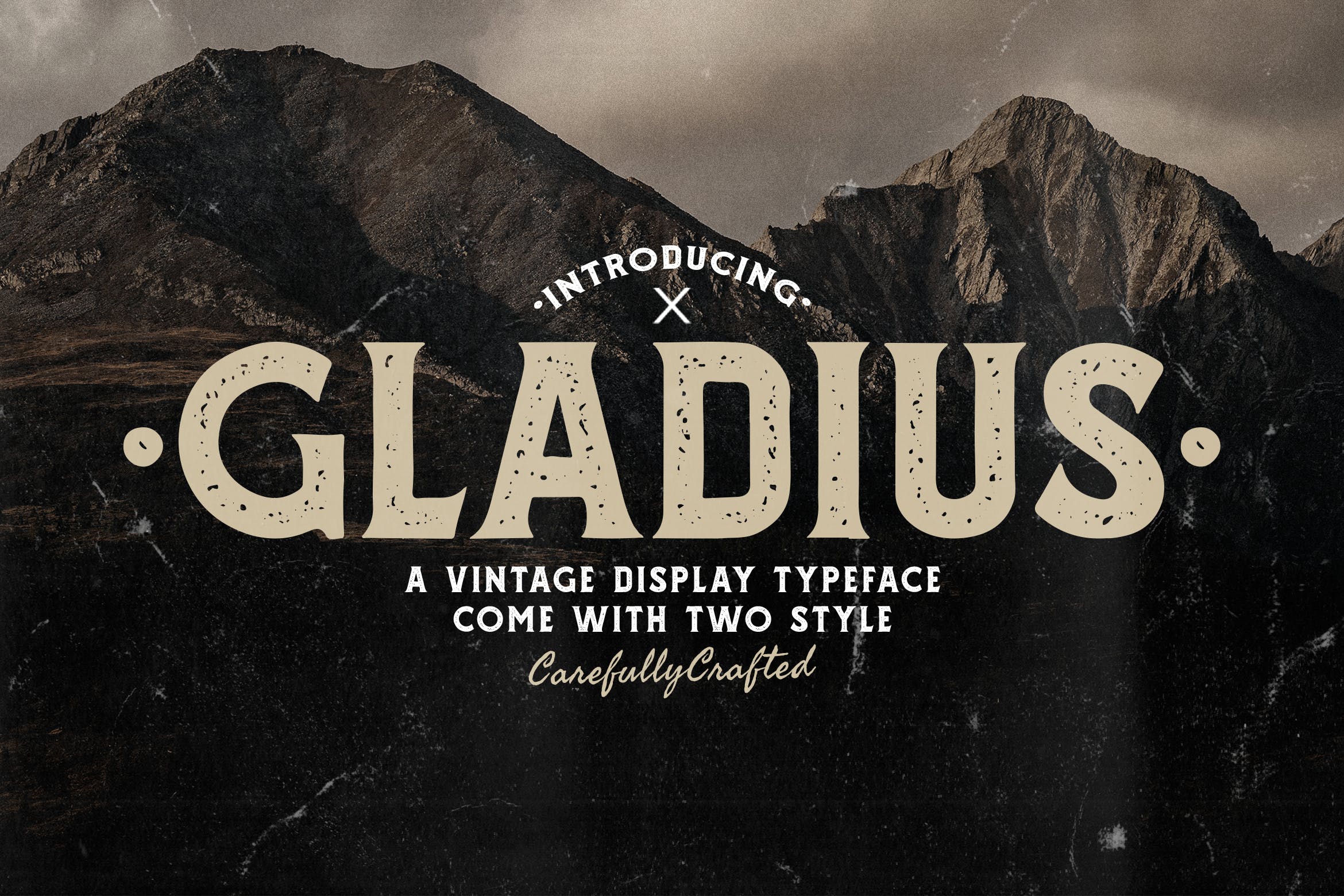 潮流复古广告品牌邀请函徽标logo设计装饰性英文字体素材 Gladius Vintage Display Typeface_img_2