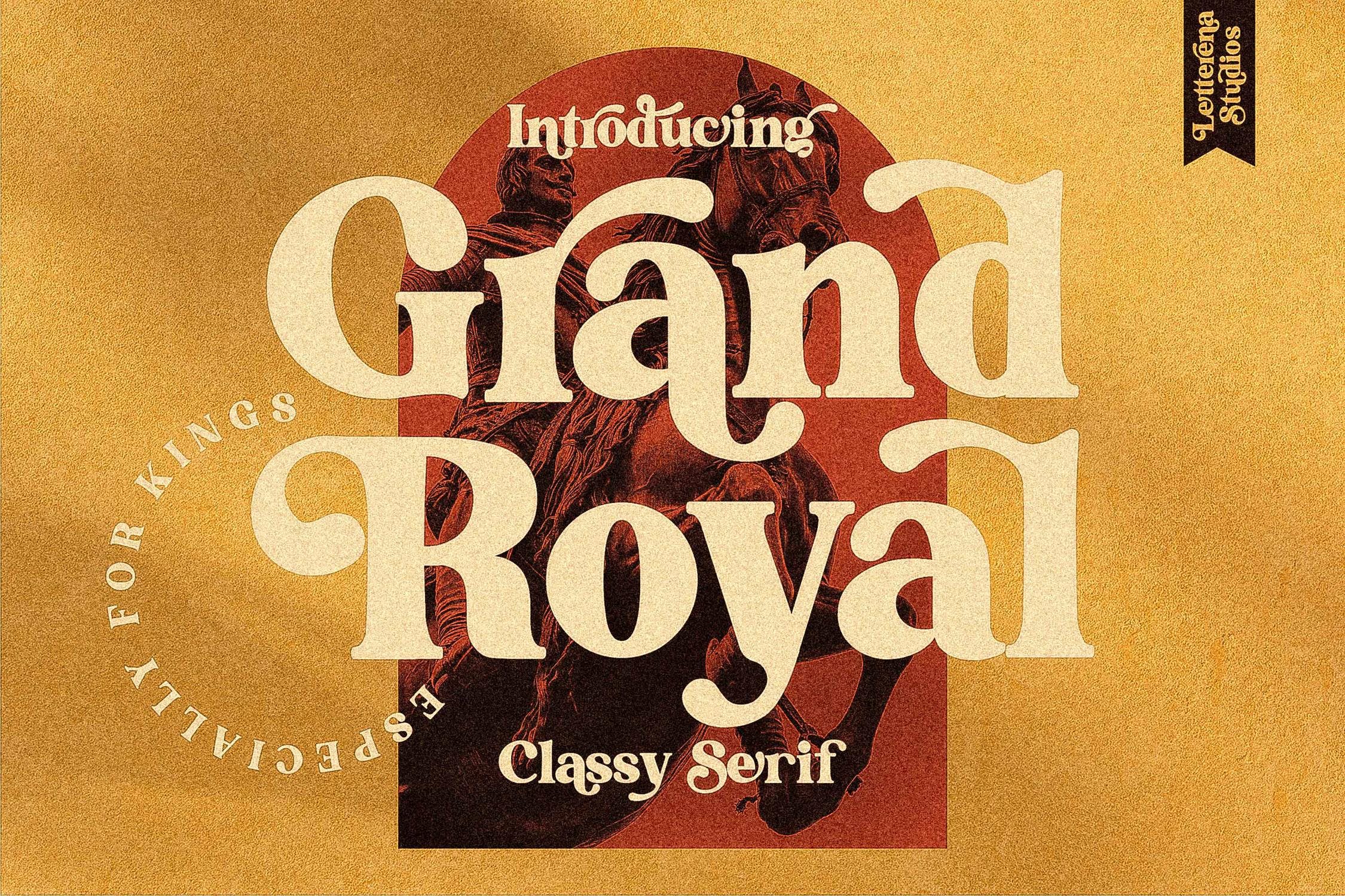 优雅现代海报社交媒体请柬设计衬线英文字体素材 Grand Royal Serif Font LS_img_2