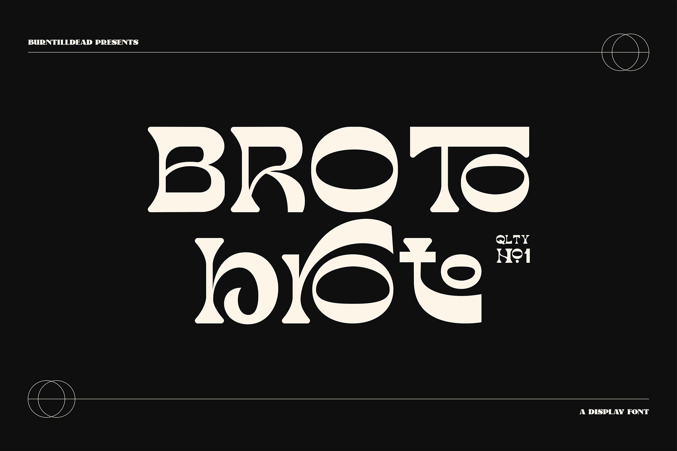 现代逆反差品牌标识标题设计无衬线英文字体素材 Broto - Display font & 100 ligatures_img_2