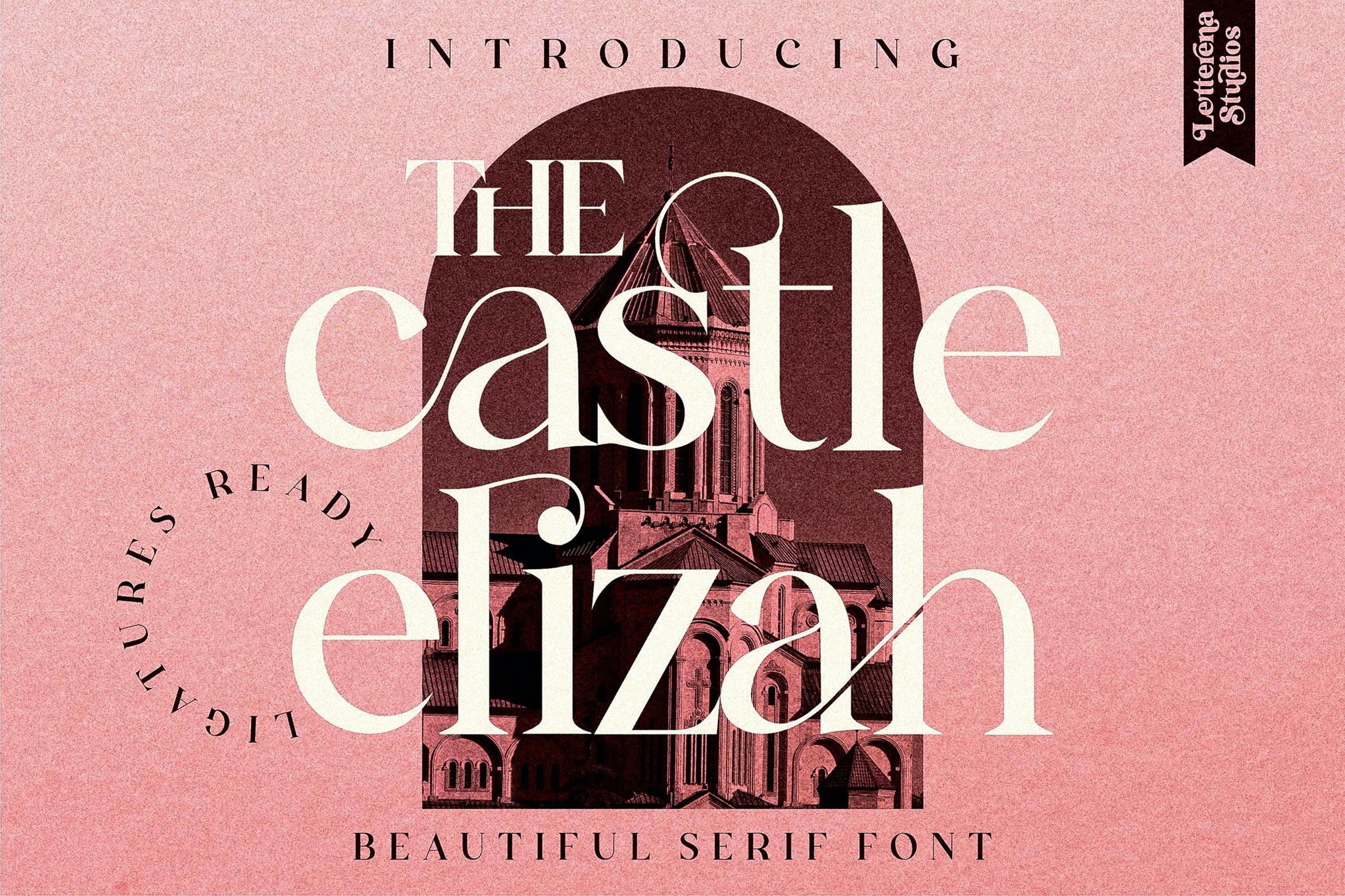 现代时尚海报品牌社交媒体设计衬线字体素材 The Castle Elizah Serif Font LS_img_2