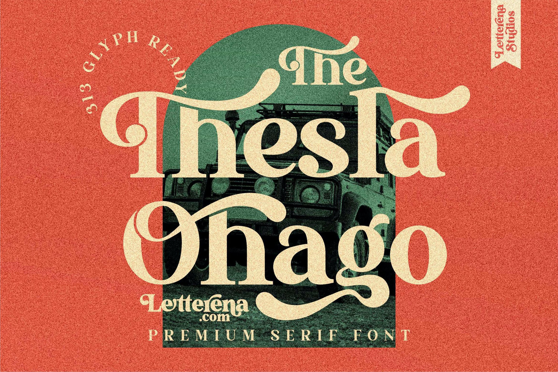 现代优雅海报品牌商标设计衬线英文字体素材 The Thesla Ohago Serif LS_img_2