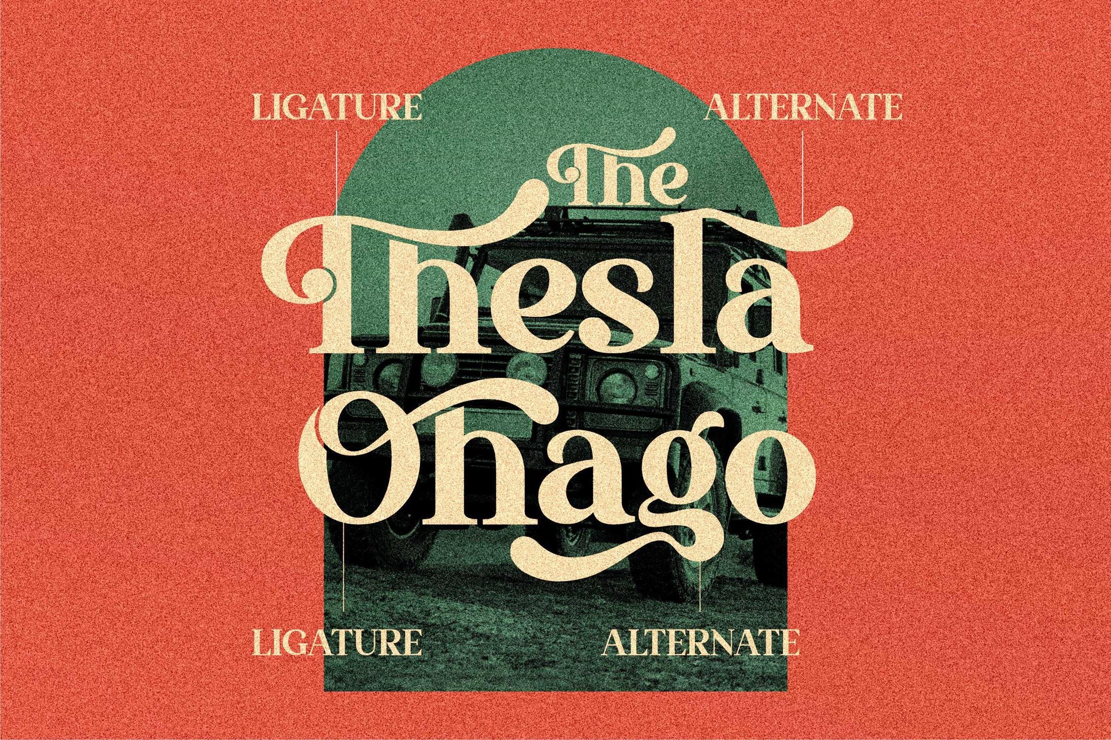 现代优雅海报品牌商标设计衬线英文字体素材 The Thesla Ohago Serif LS_img_2
