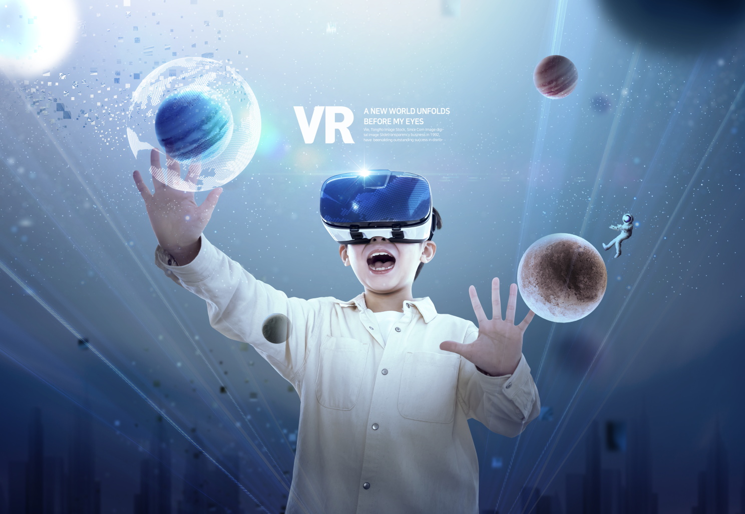 12款未来科技VR游戏虚拟投影科技海报展板设计PSD模板素材 VR Poster Template_img_2