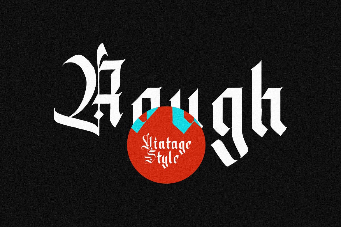 复古幽灵风格海报标签徽标logo设计衬线英文字体素材 Datons - Vintage Blackletter_img_2