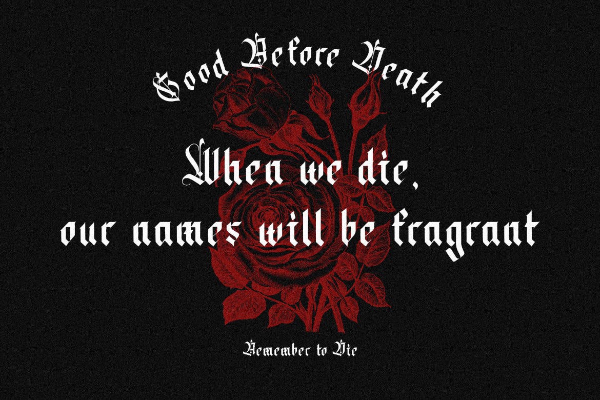 复古幽灵风格海报标签徽标logo设计衬线英文字体素材 Datons - Vintage Blackletter_img_2