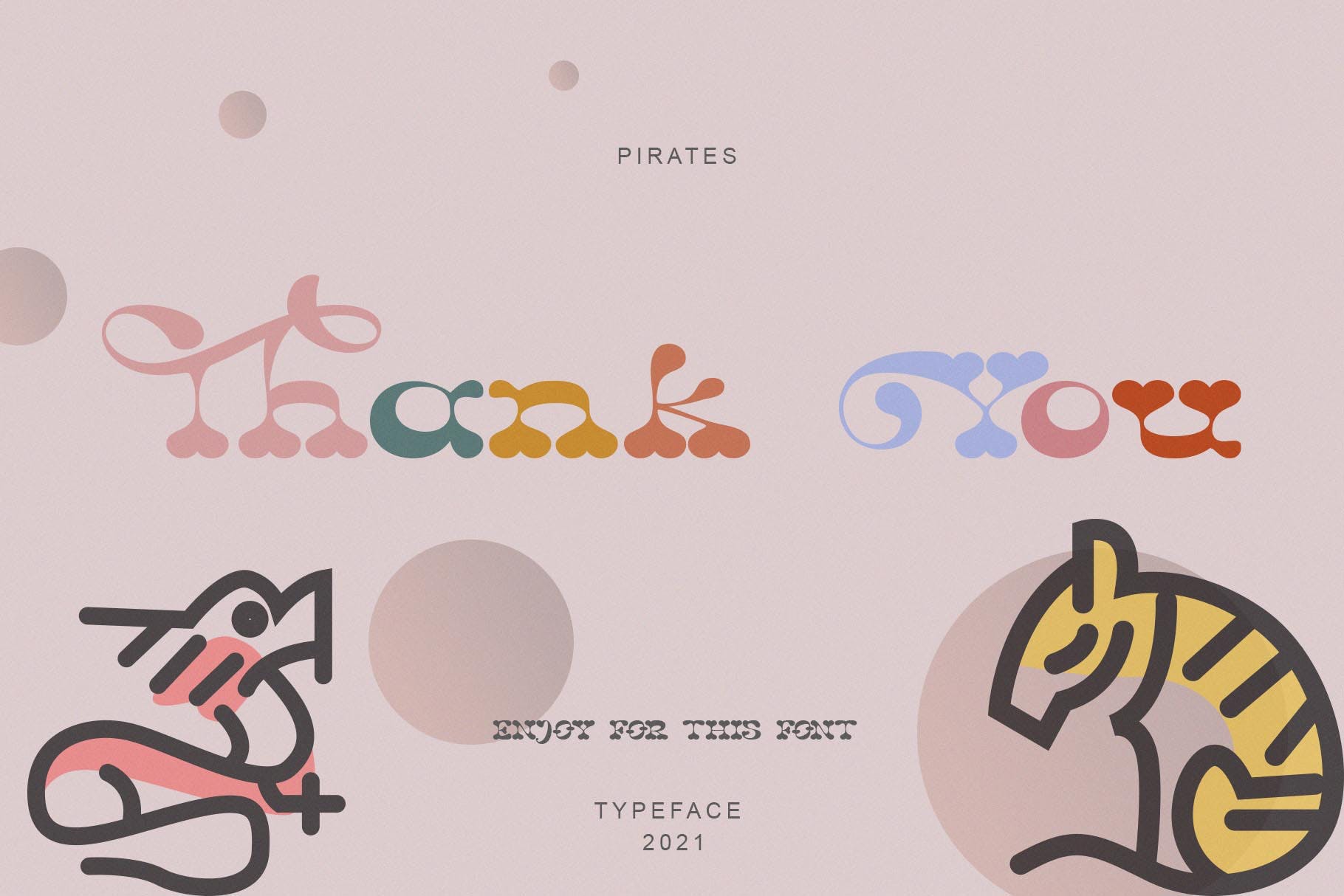 复古经典逆反差海报标题徽标logo设计衬线英文字体素材 Pirates Typeface_img_2