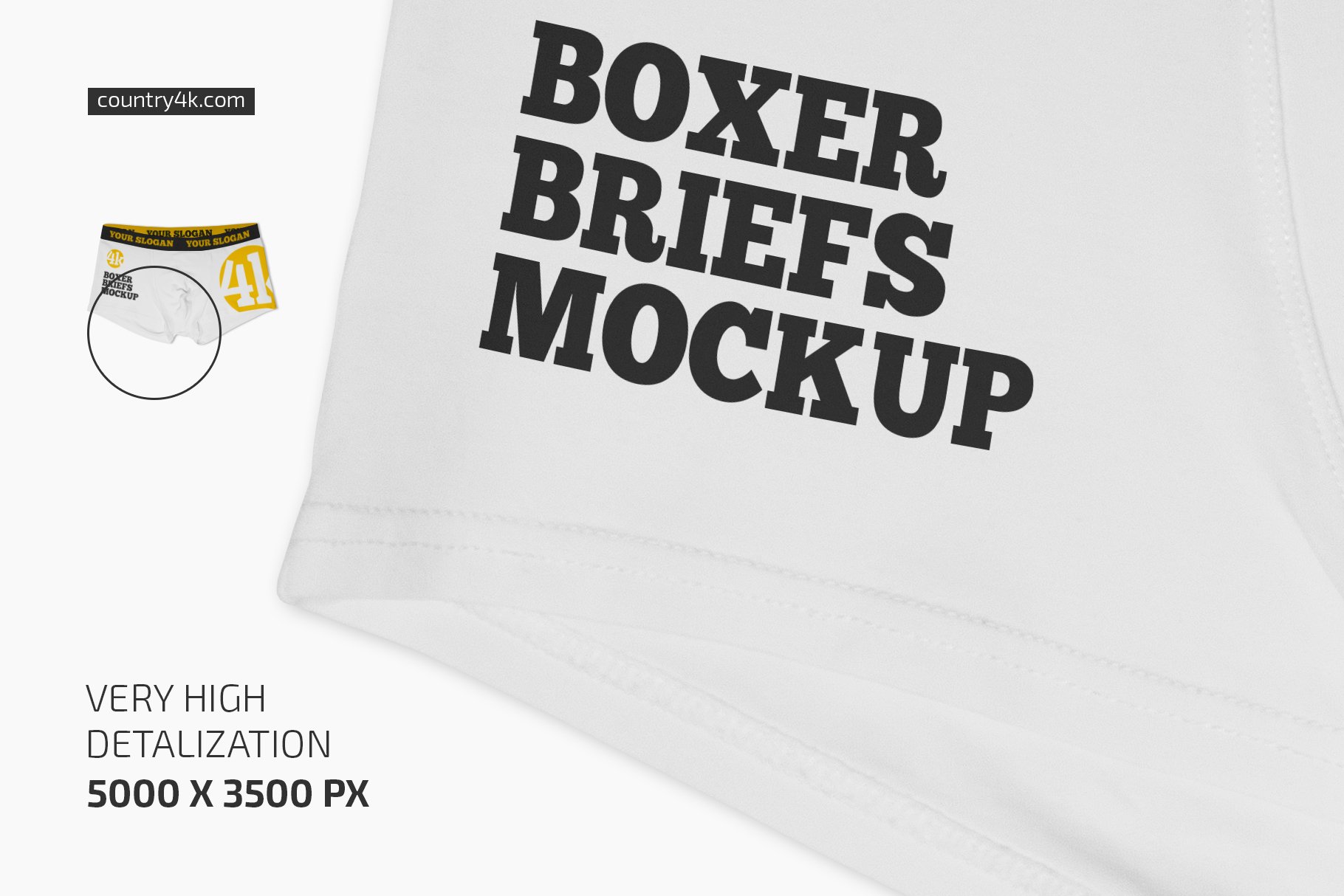 极简拳击平角内裤印花设计贴图样机合集 Boxer Briefs Mockup Set_img_2