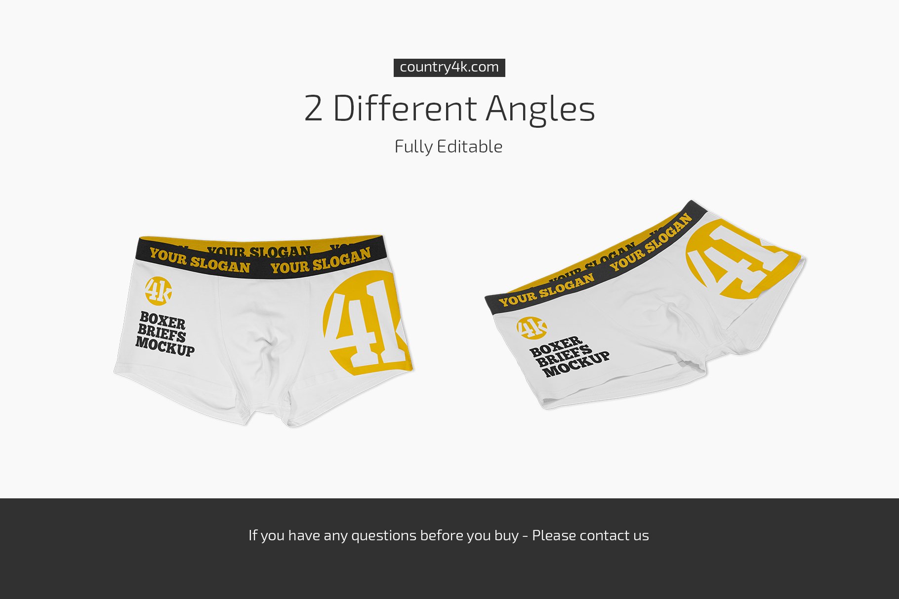 极简拳击平角内裤印花设计贴图样机合集 Boxer Briefs Mockup Set_img_2